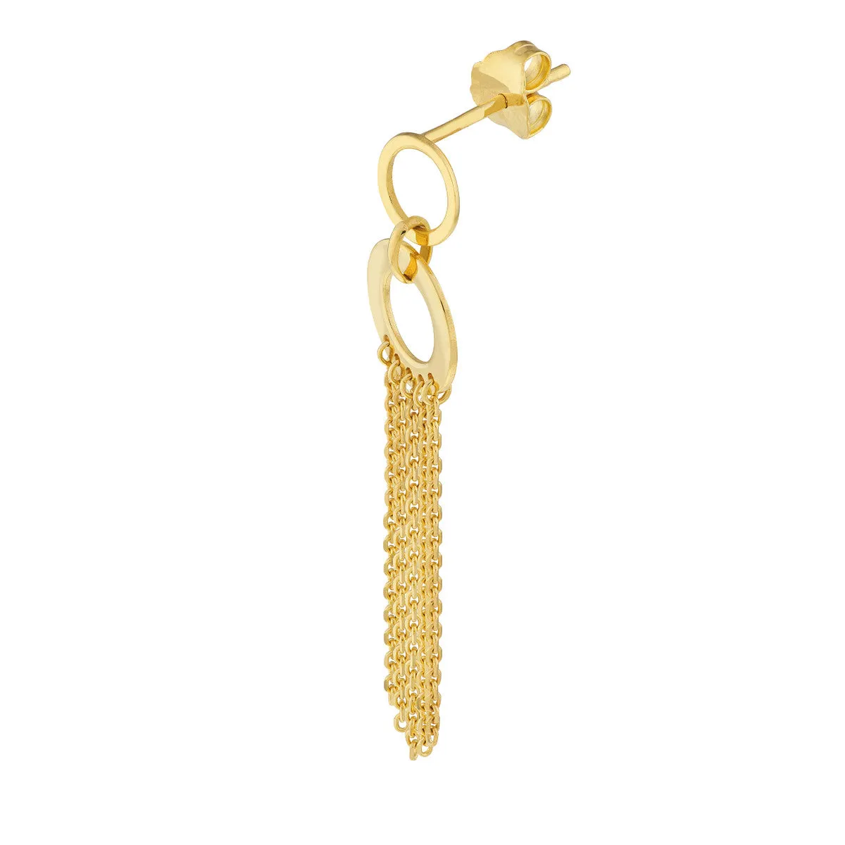 Door Knocker Earrings with Fringe Chain