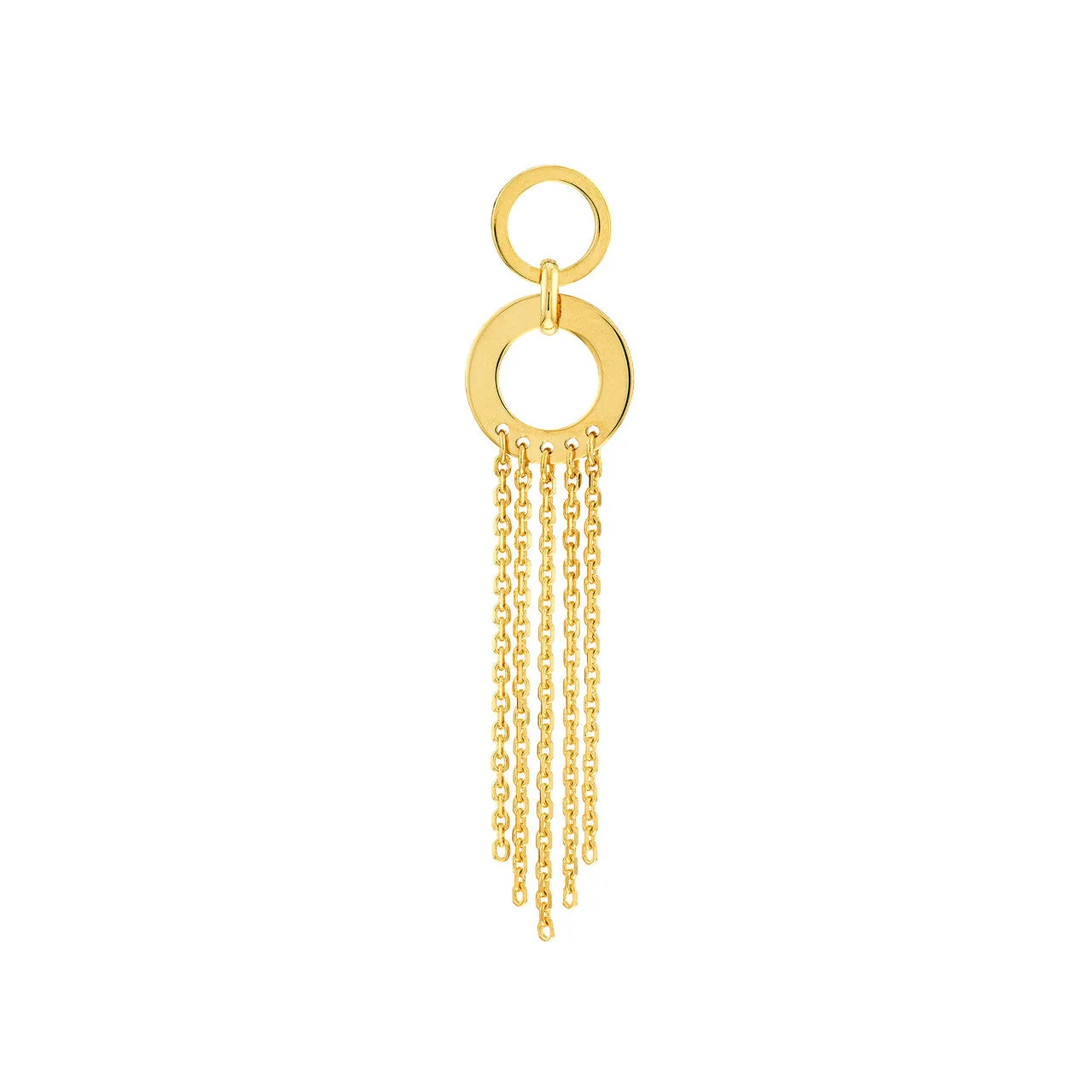 Door Knocker Earrings with Fringe Chain