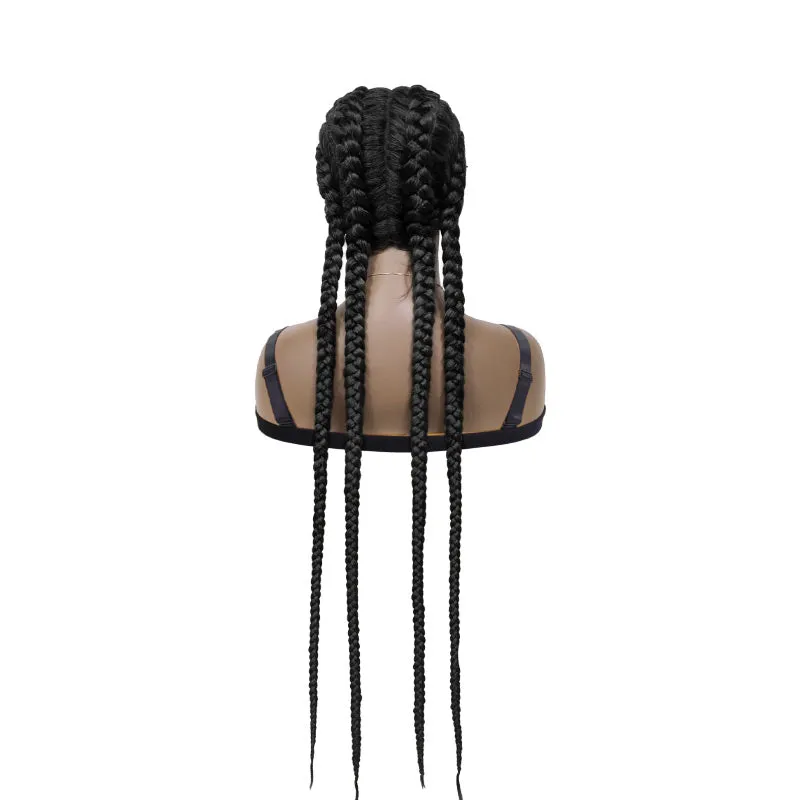 Double Dutch Braided Lace Front Wigs with Baby Hair Synthetic Braids Wig