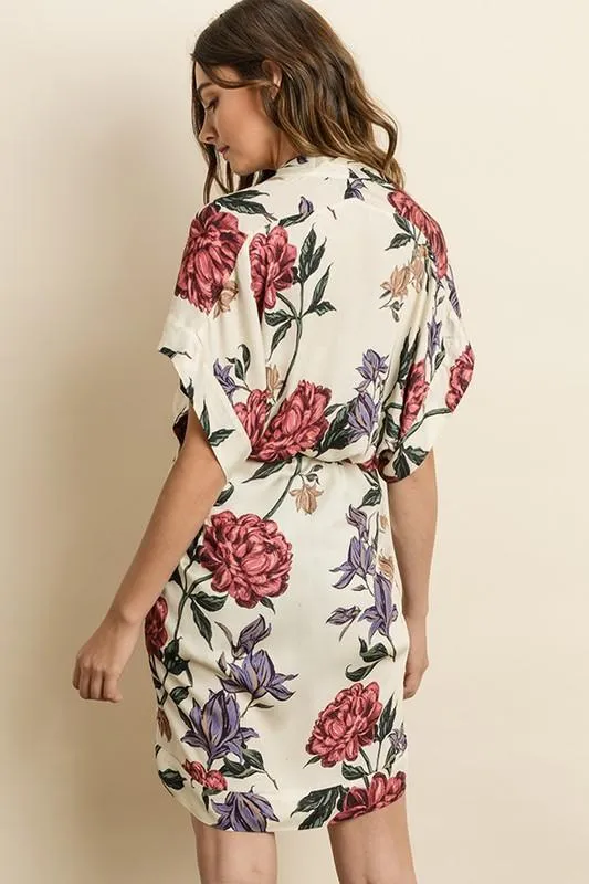 DREAMY FLORAL KIMONO DRESS