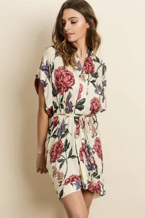 DREAMY FLORAL KIMONO DRESS