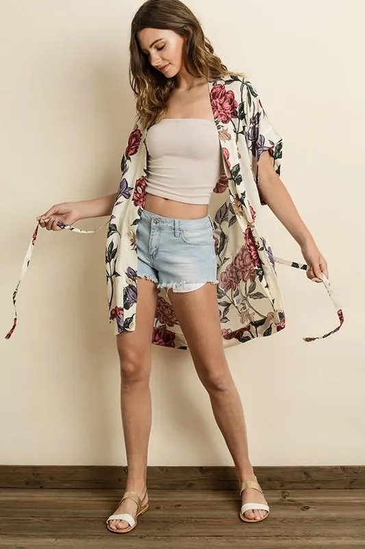 DREAMY FLORAL KIMONO DRESS