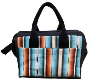 Durable nylon tote bag with serape print