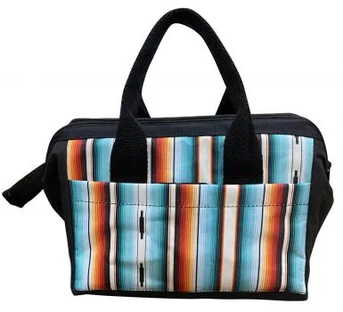 Durable nylon tote bag with serape print