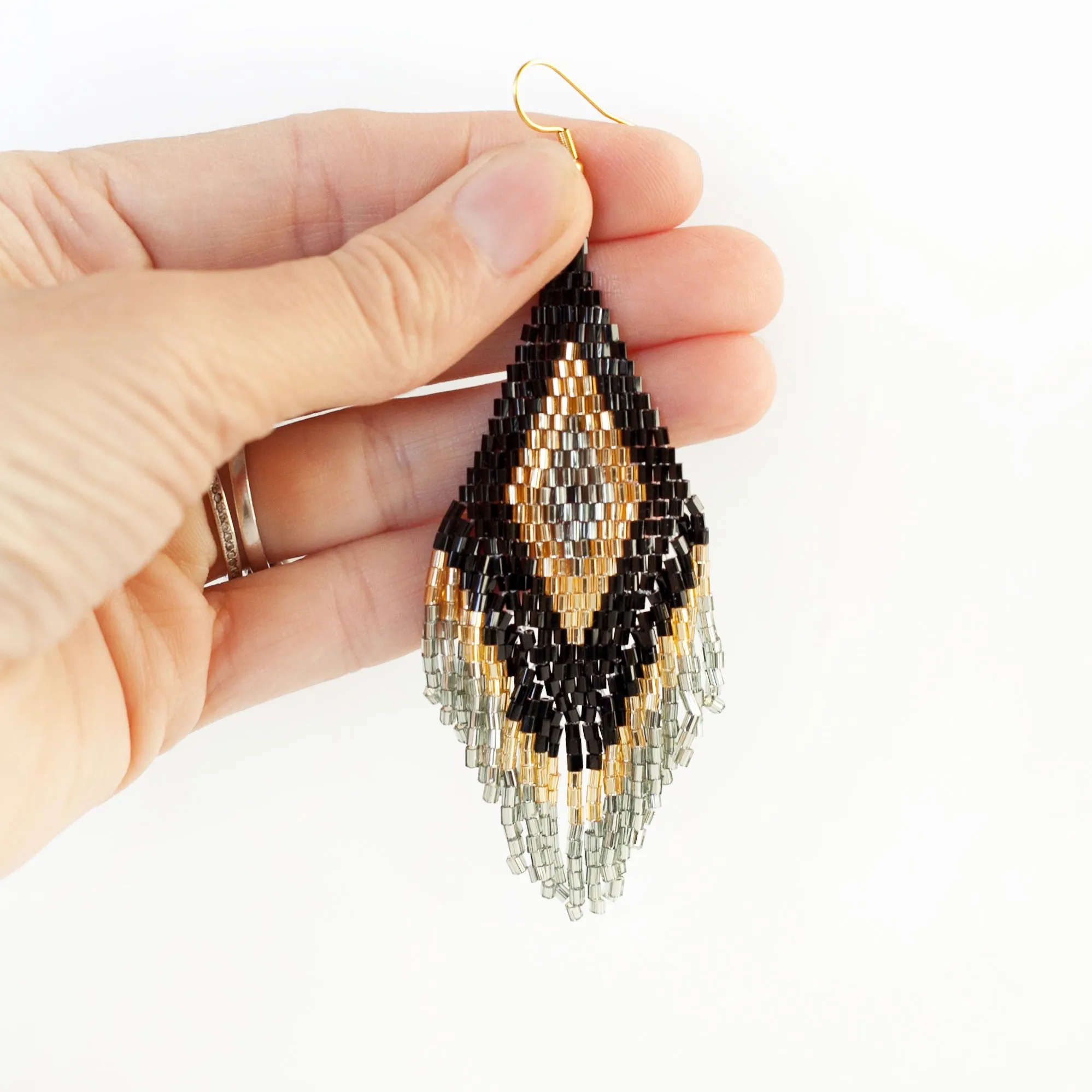 Earring Beaded Dangle Fringe