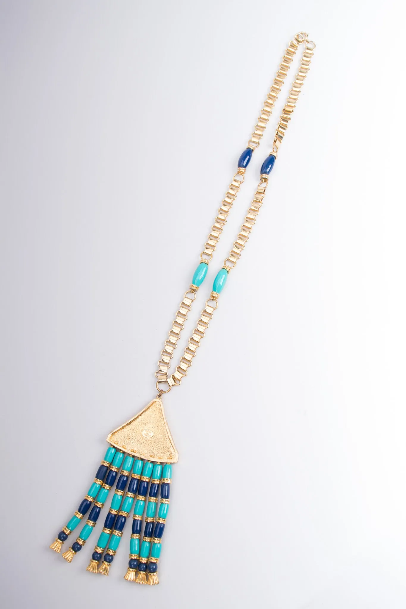 Egyptian Inspired Bead Fringe Pendant