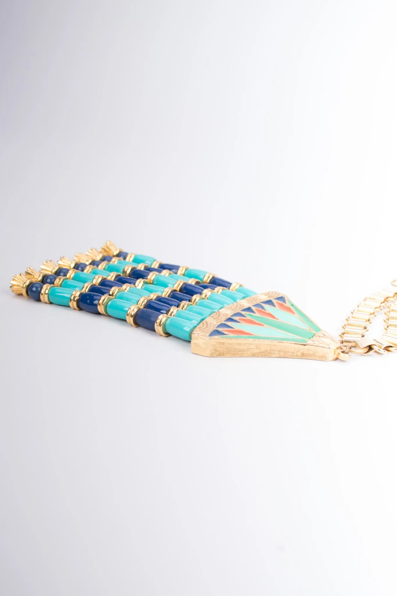 Egyptian Inspired Bead Fringe Pendant