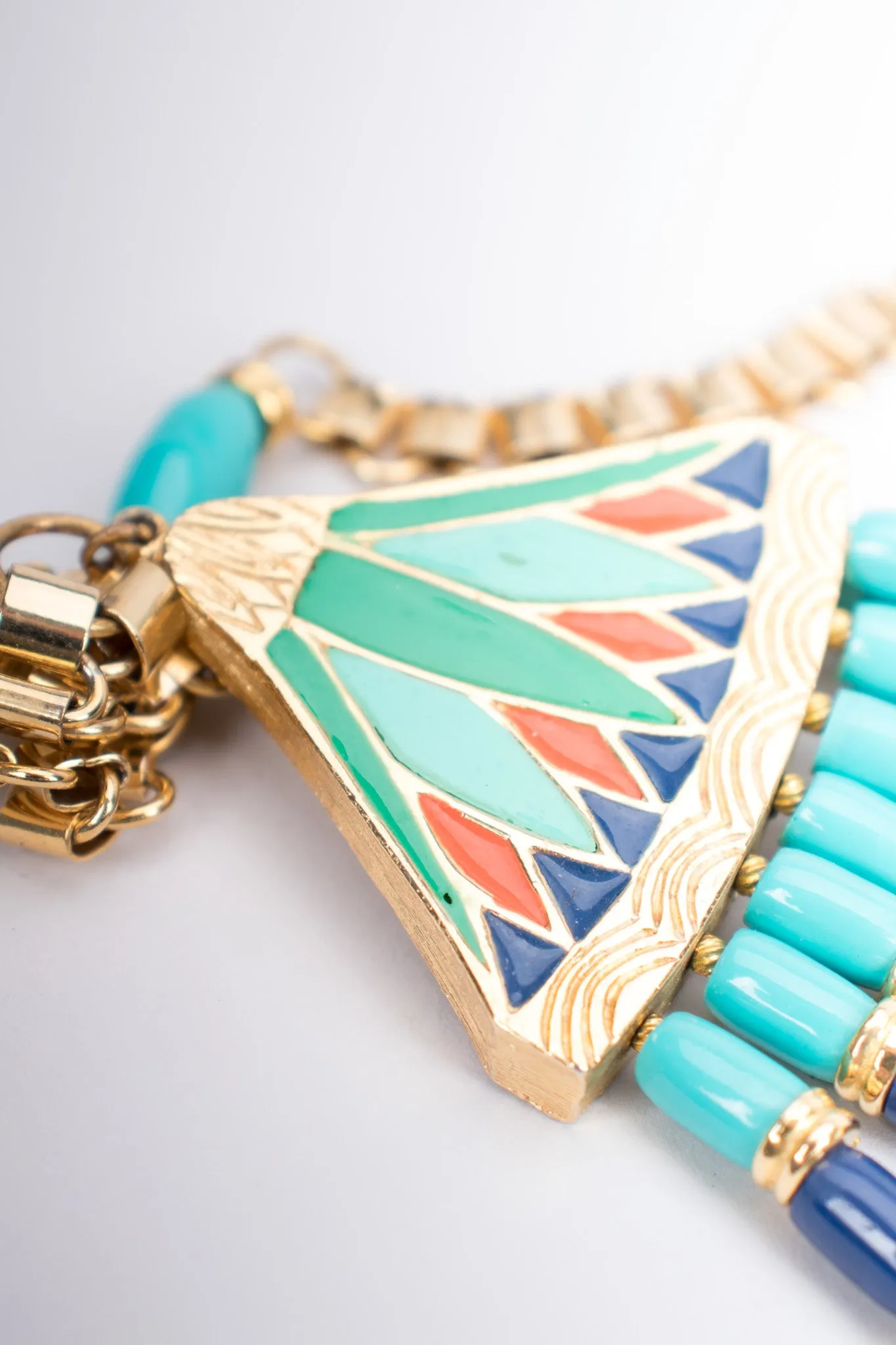 Egyptian Inspired Bead Fringe Pendant