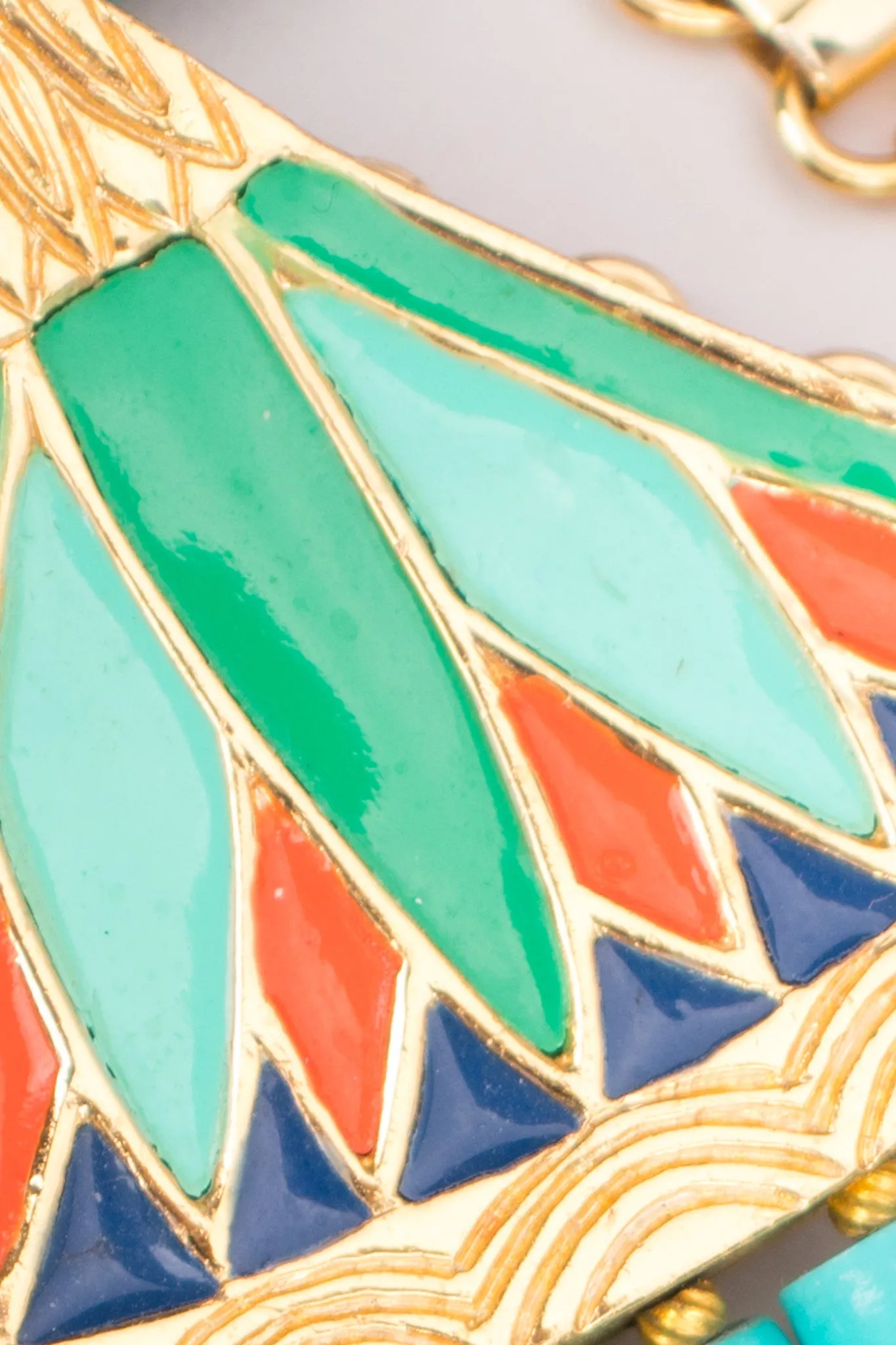 Egyptian Inspired Bead Fringe Pendant