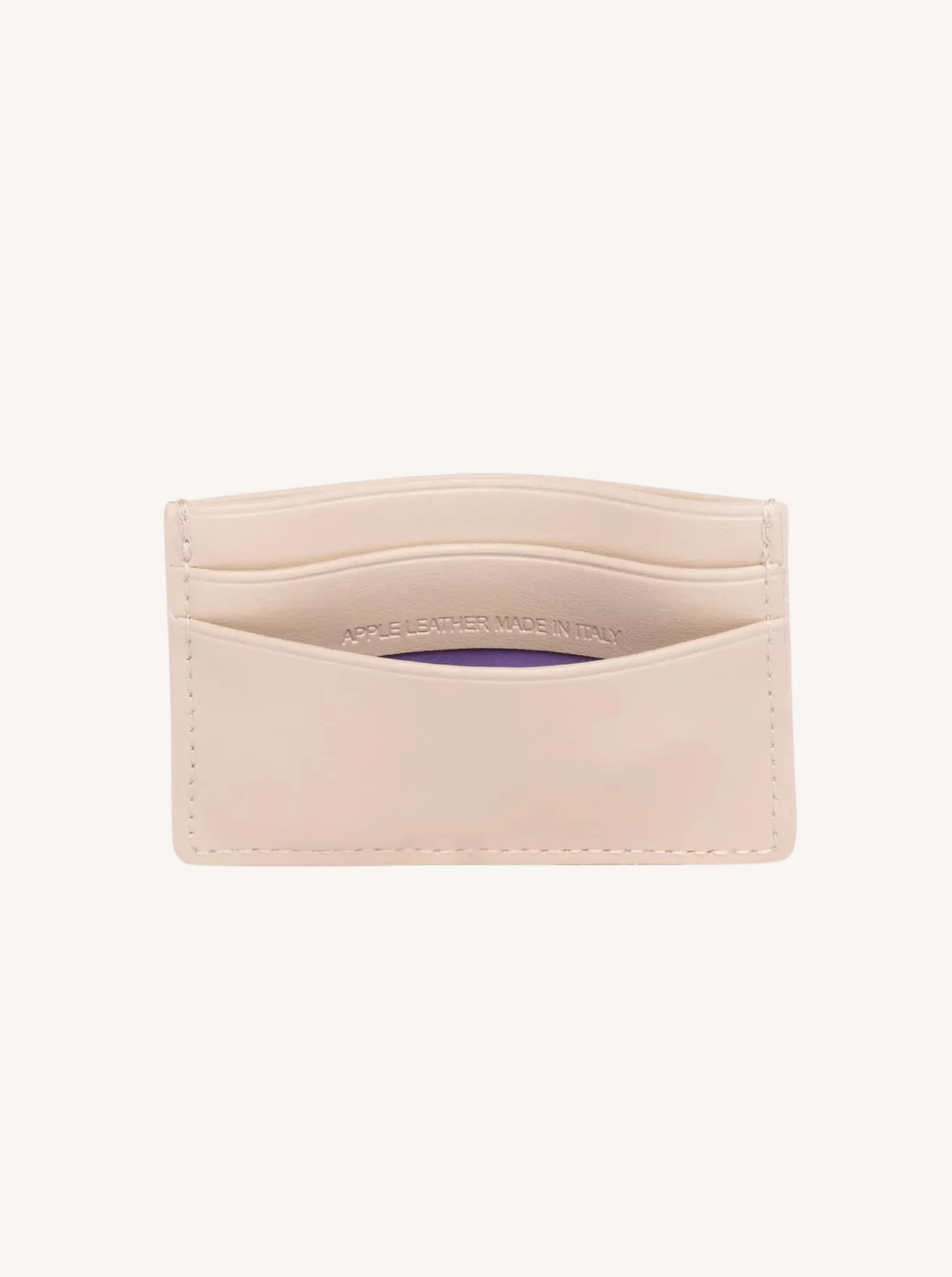 Ela Apple Leather Card Holder - Nude