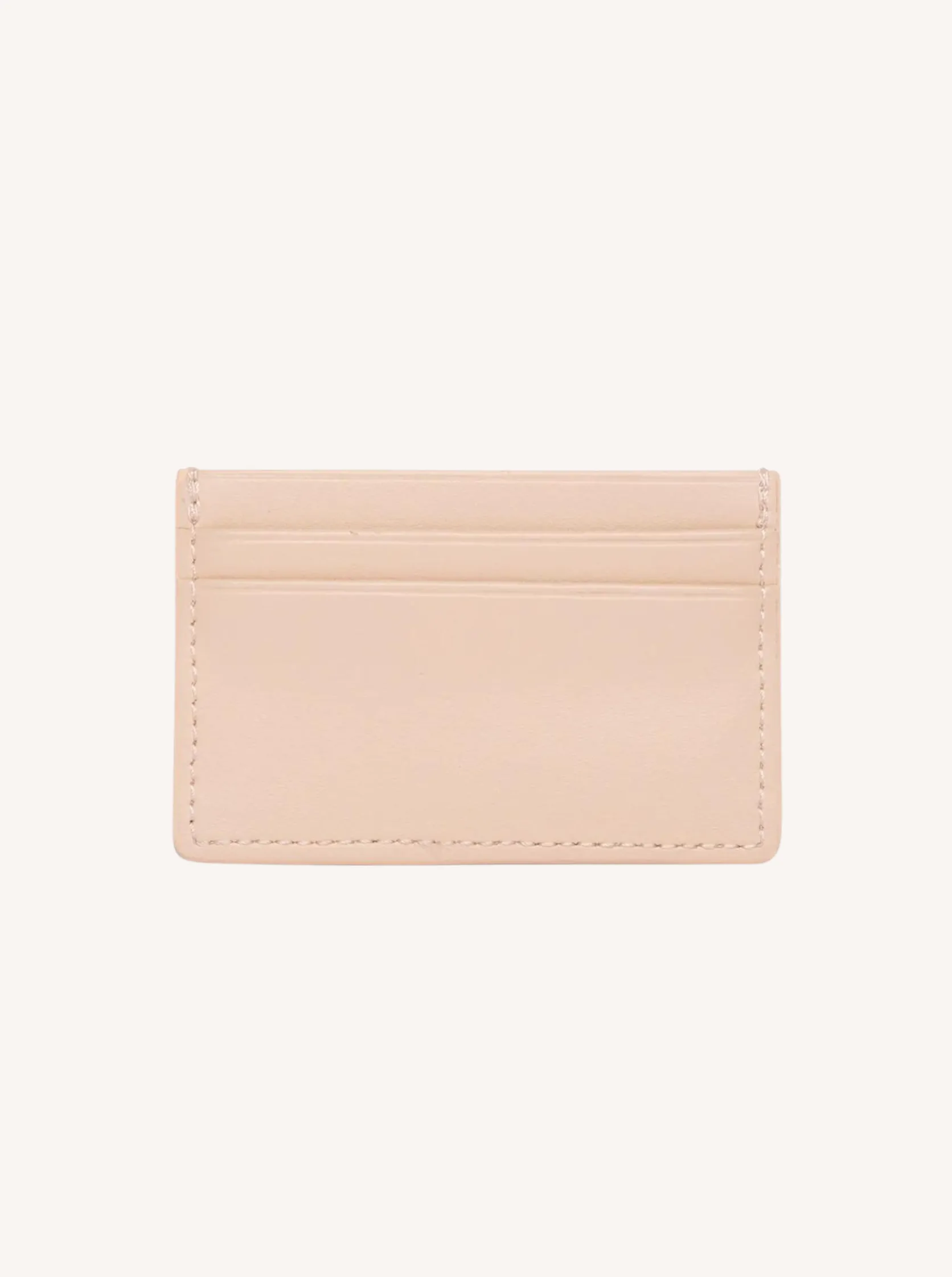 Ela Apple Leather Card Holder - Nude