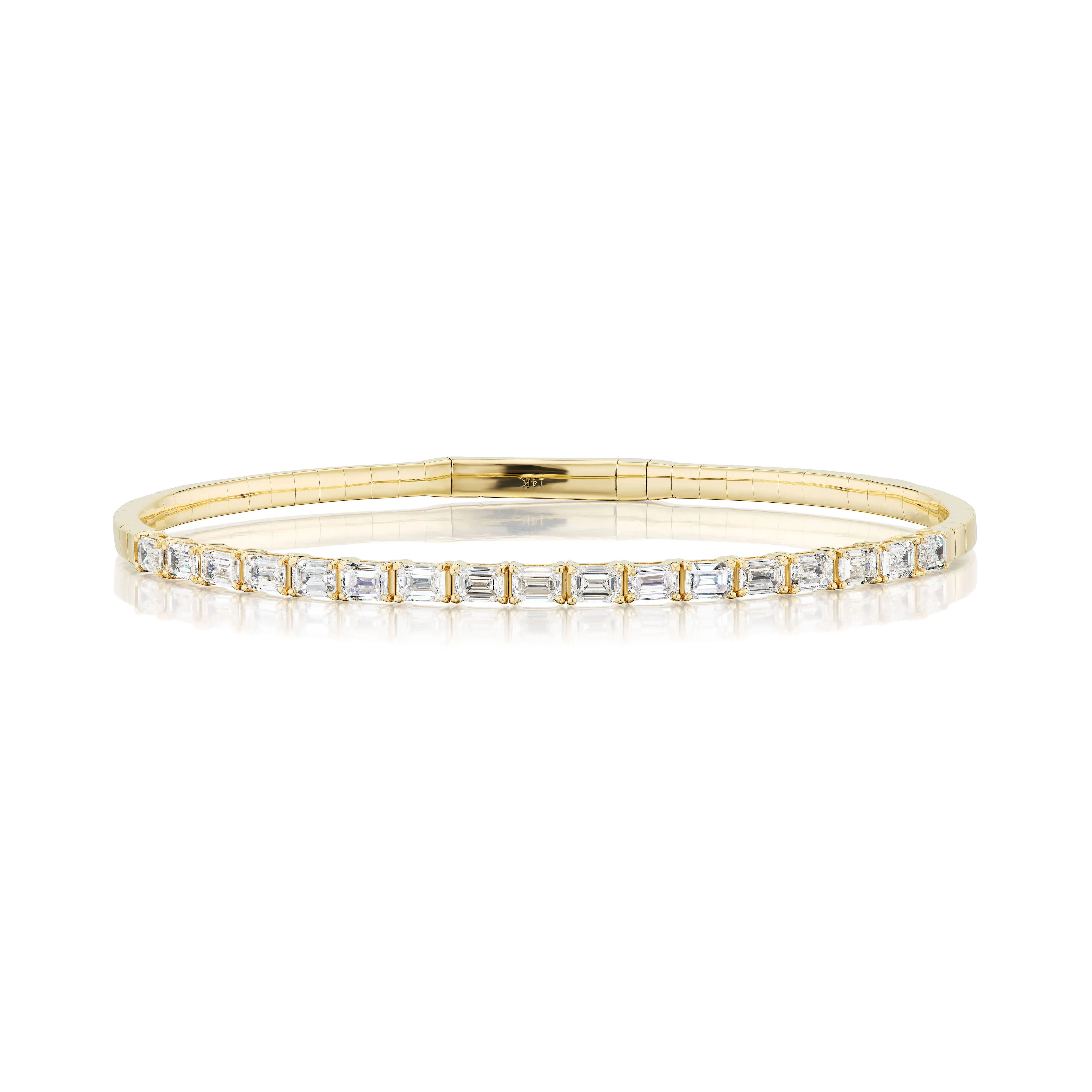 Emerald Cut Diamond Flex Bangle