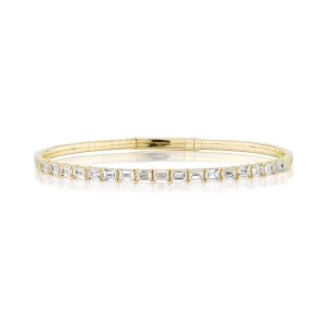 Emerald Cut Diamond Flex Bangle