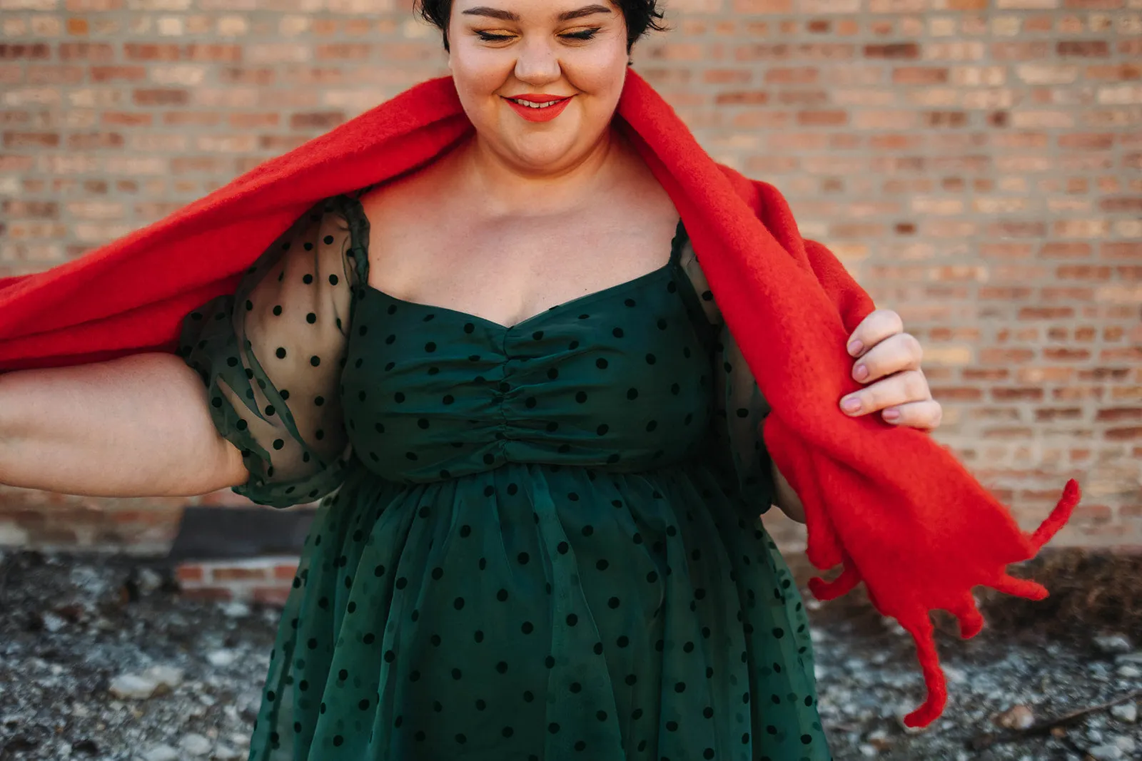 everly babydoll dress in hunter green