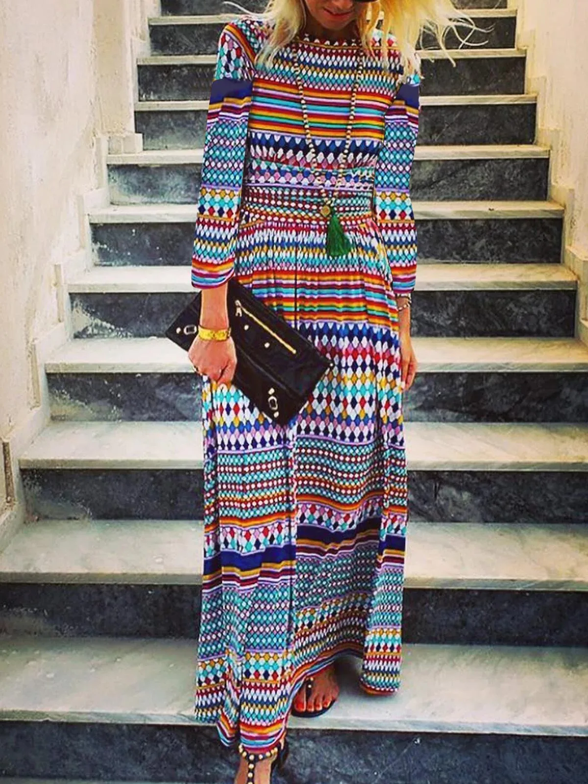 Fall Long Sleeve Long Dresses