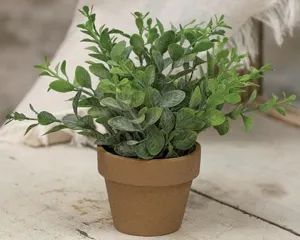Faux gatehouse herb greenery in pot