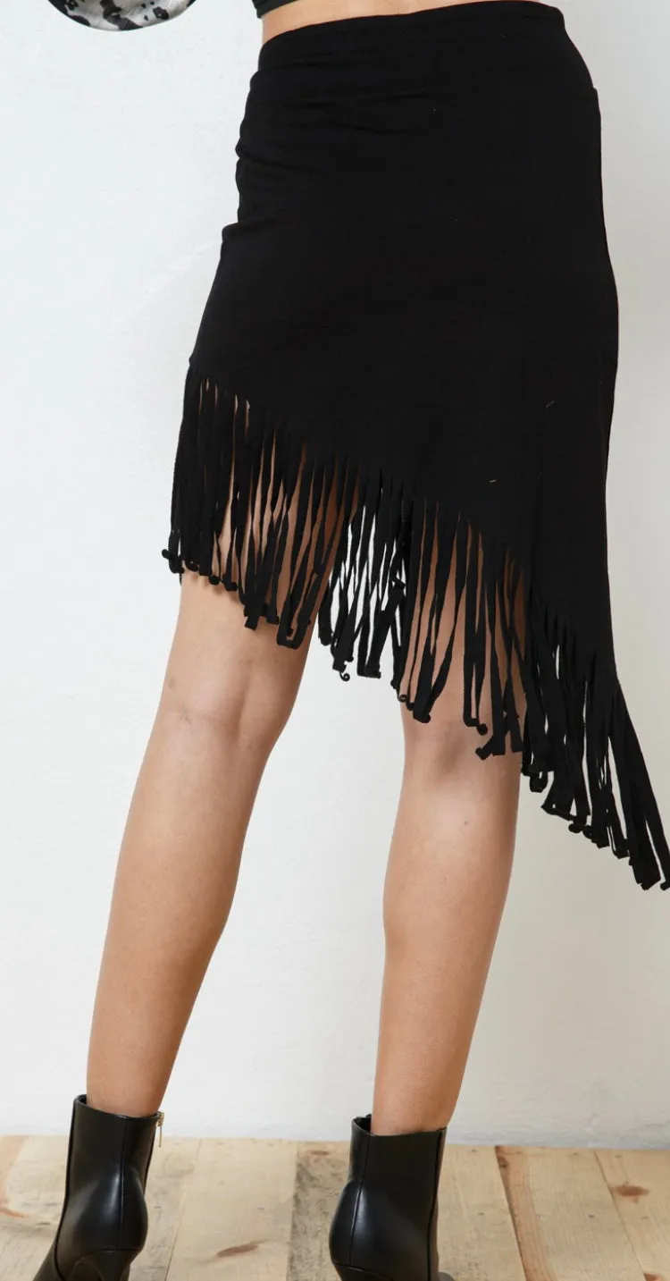 Feeling Fine Fringe Skirt