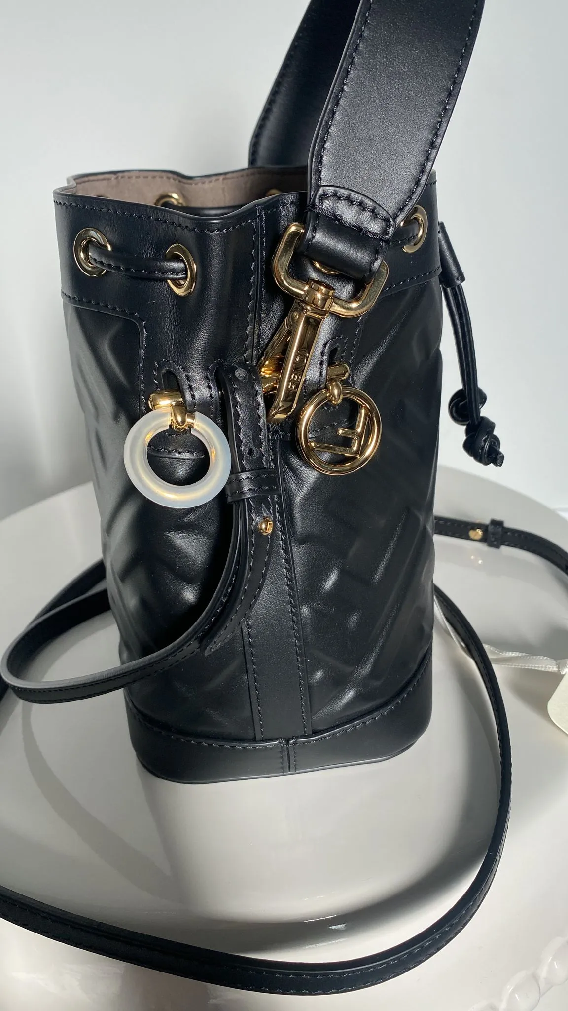 Fendi Black FF Mon Tresor Leather Mini Bag