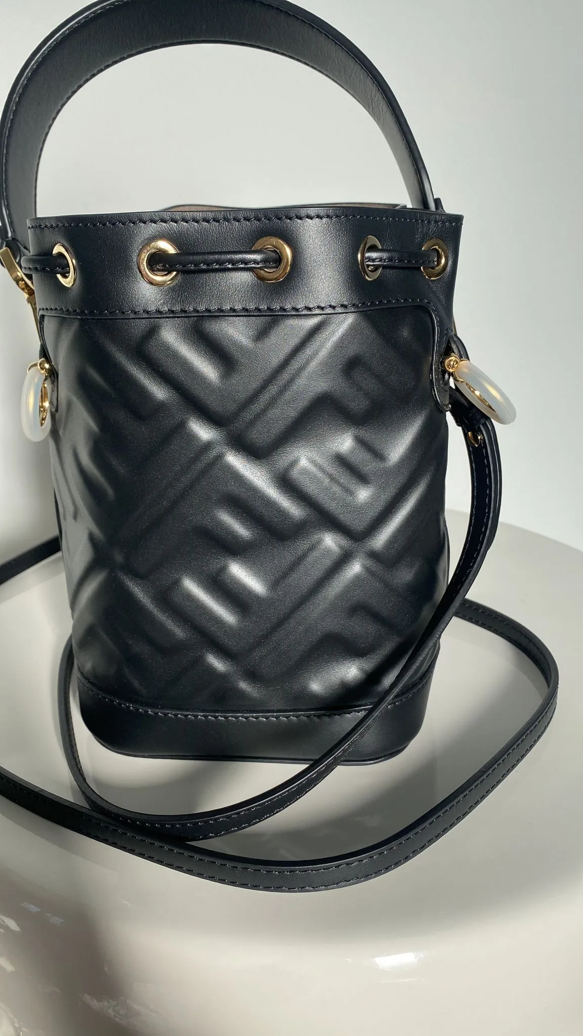 Fendi Black FF Mon Tresor Leather Mini Bag
