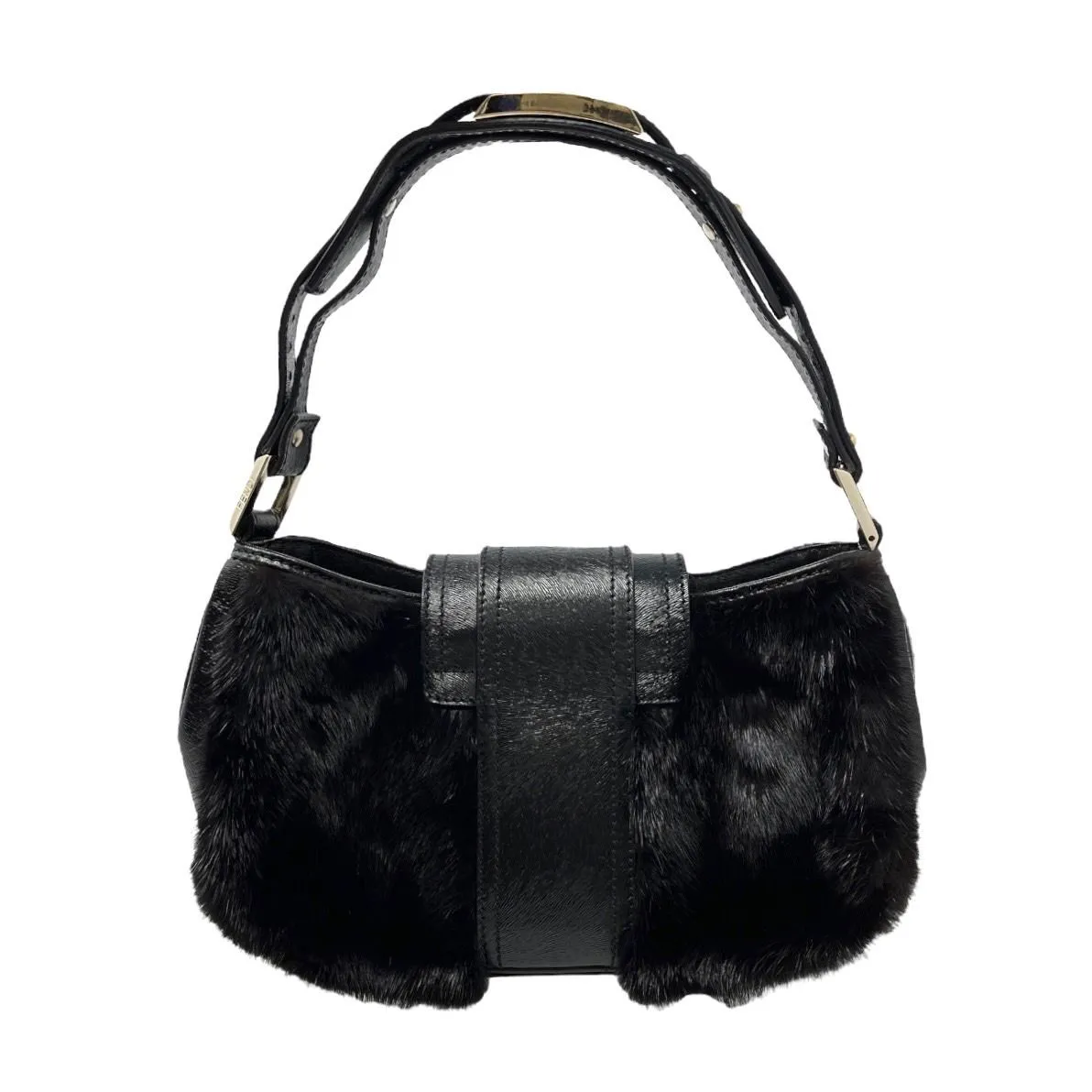 Fendi Black Fur Small Shoulder Bag
