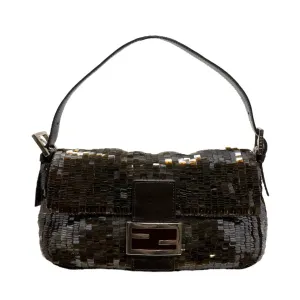 Fendi Brown Sequin Baguette Bag