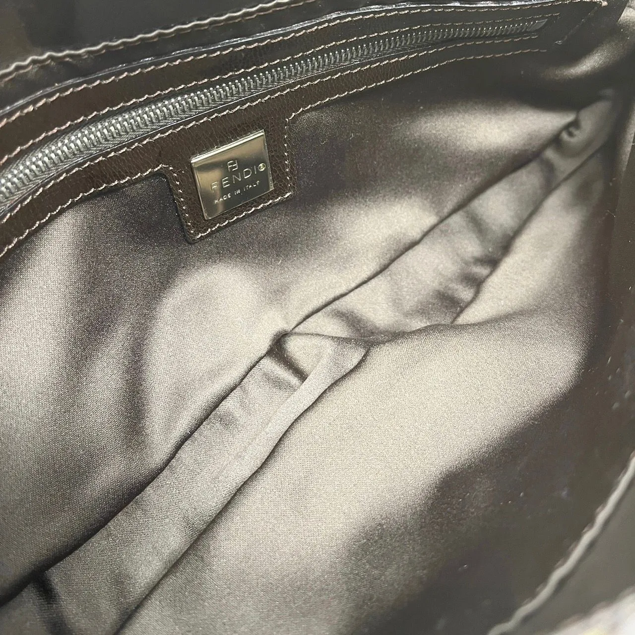 Fendi Brown Sequin Baguette Bag