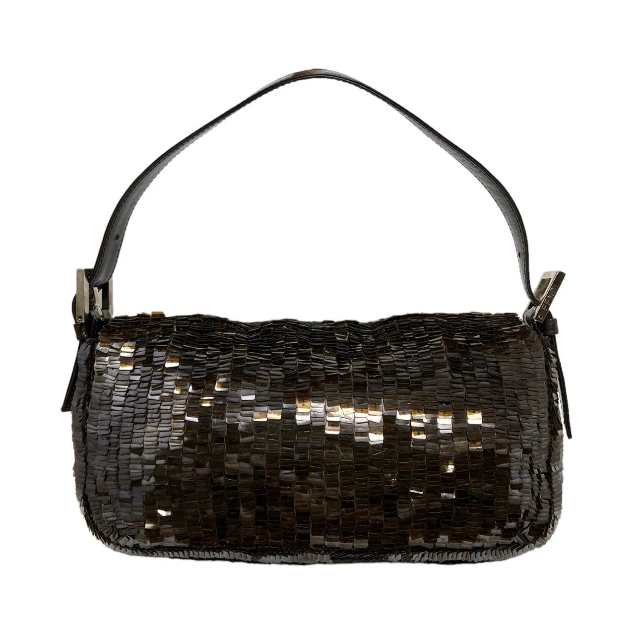 Fendi Brown Sequin Baguette Bag