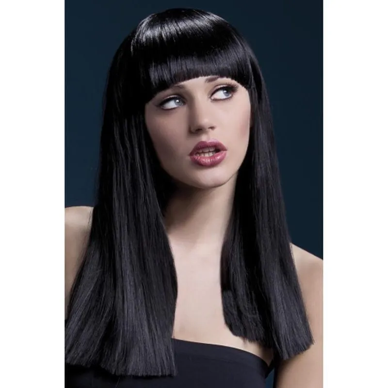 Fever Alexia Wig - Black, Long Blunt Cut with Fringe