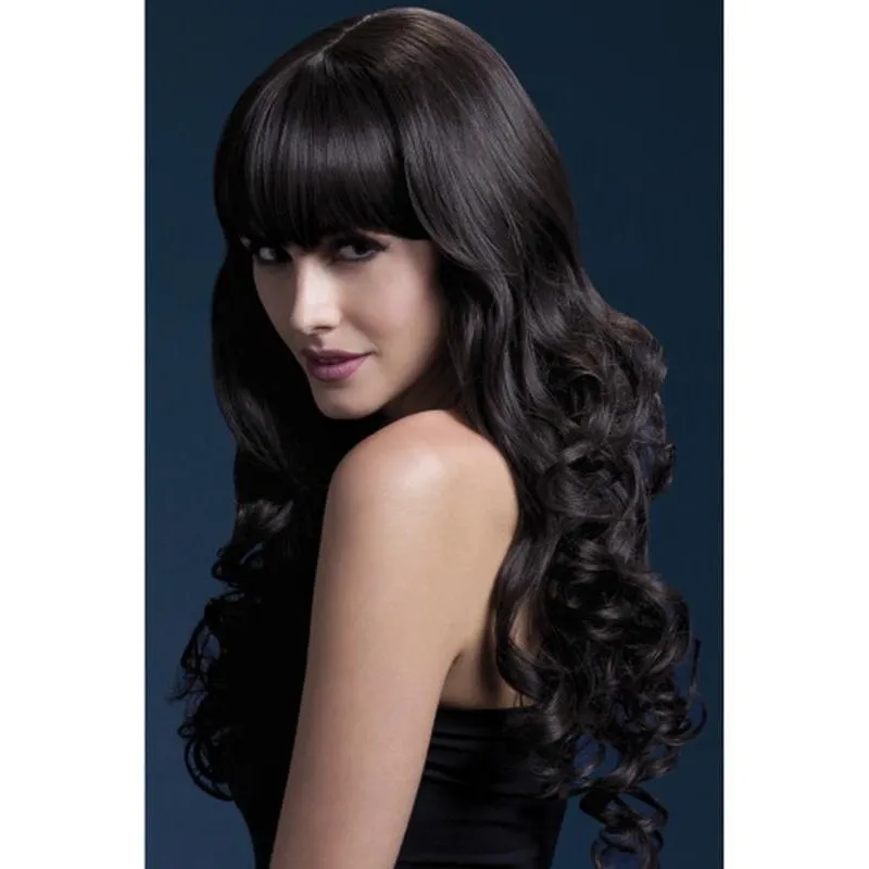 Fever Isabelle Wig - Brown, Long Soft Curl with Fringe