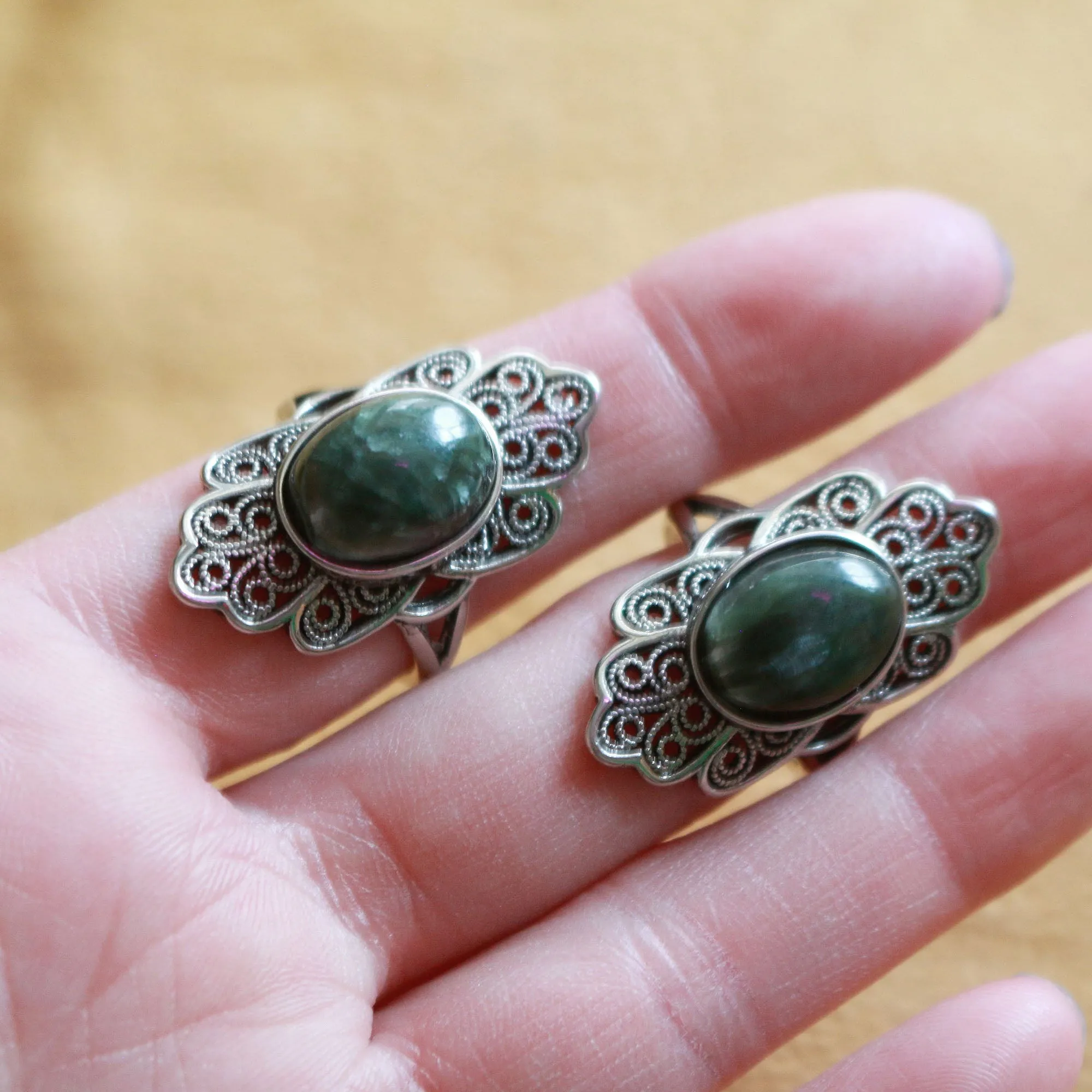 Filagree Seraphinite Adjustable Ring