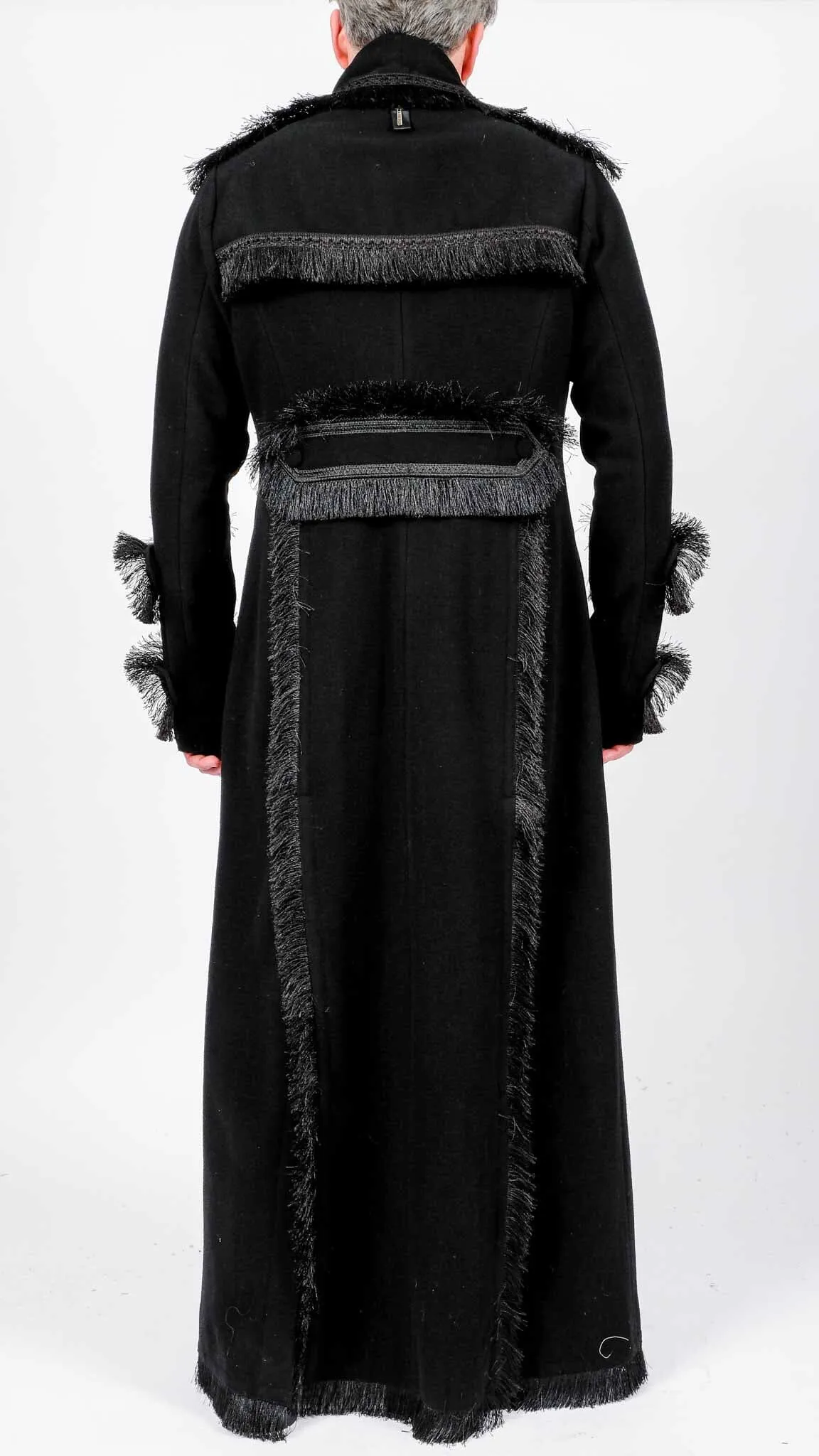Floor Length Coat with Fringes