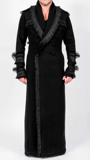 Floor Length Coat with Fringes