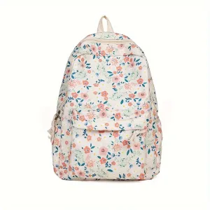 Floral Corduroy Backpack for Students & Professionals