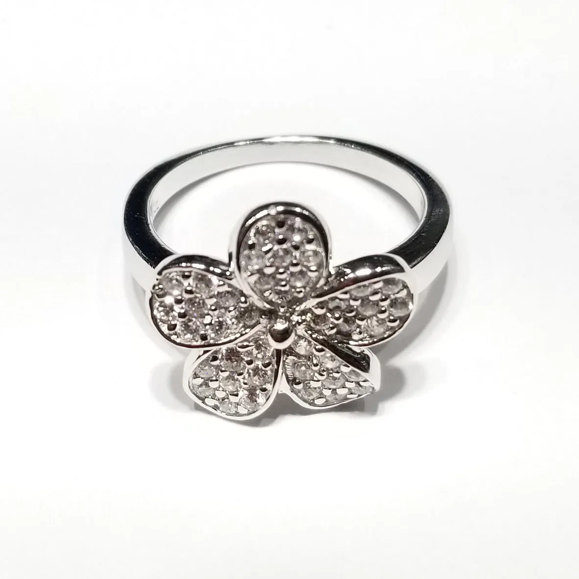 Flower CZ Ring (Sterling Silver)