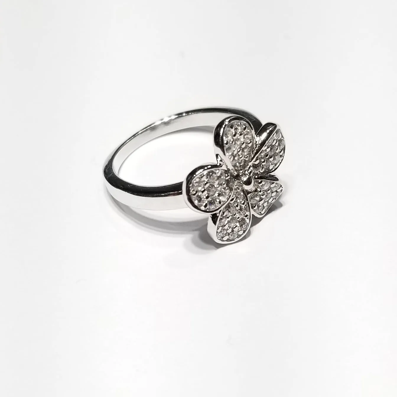 Flower CZ Ring (Sterling Silver)