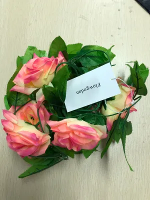 Flowgodan Artificial rose rattan wall hanging artificial flower vine artificial flower decoration ceiling wedding