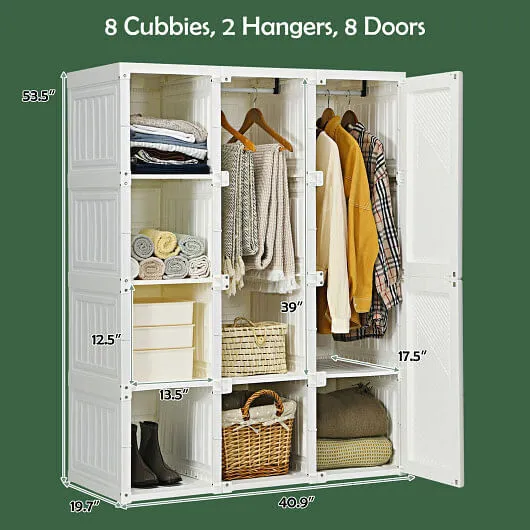 Foldable Closet Clothes Organizer with 12 Cubby Storage