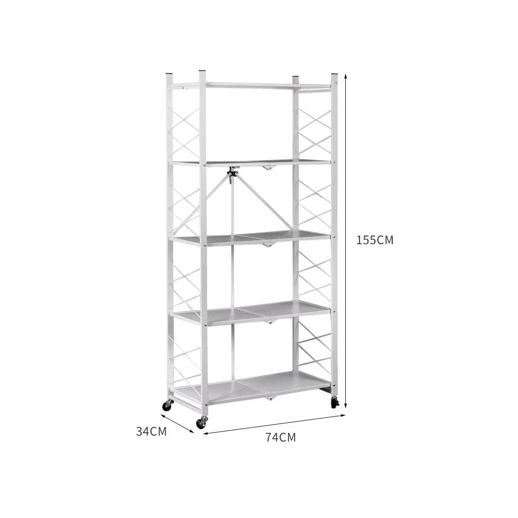 Foldable Storage Shelf Display Rack Bookshelf Bookcase Shelving Metal Organiser