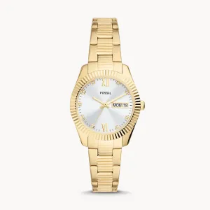 Fossil Scarlette Three-Hand Day-Date Gold-Tone Stainless Steel Women's Watch - ES5199