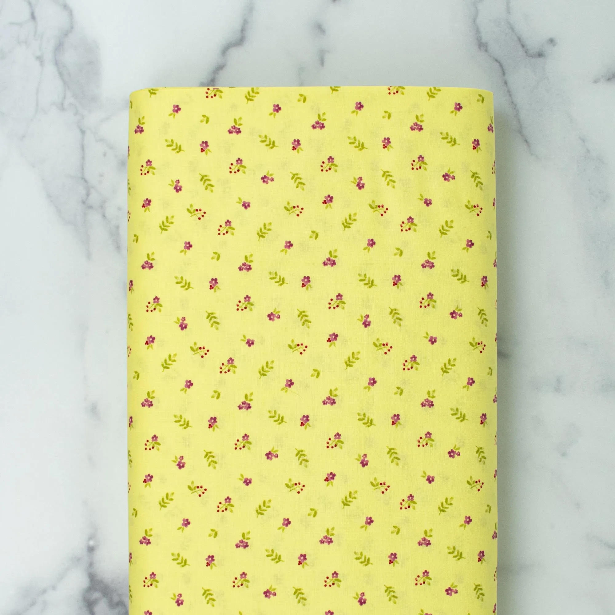 Fresh Picked by Sue Zipkin - Tiny flowers on Light Yellow Lime