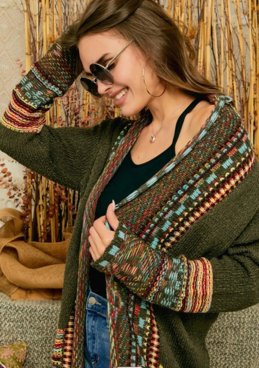 Fringe Hem Sweater Cardigan