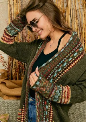 Fringe Hem Sweater Cardigan