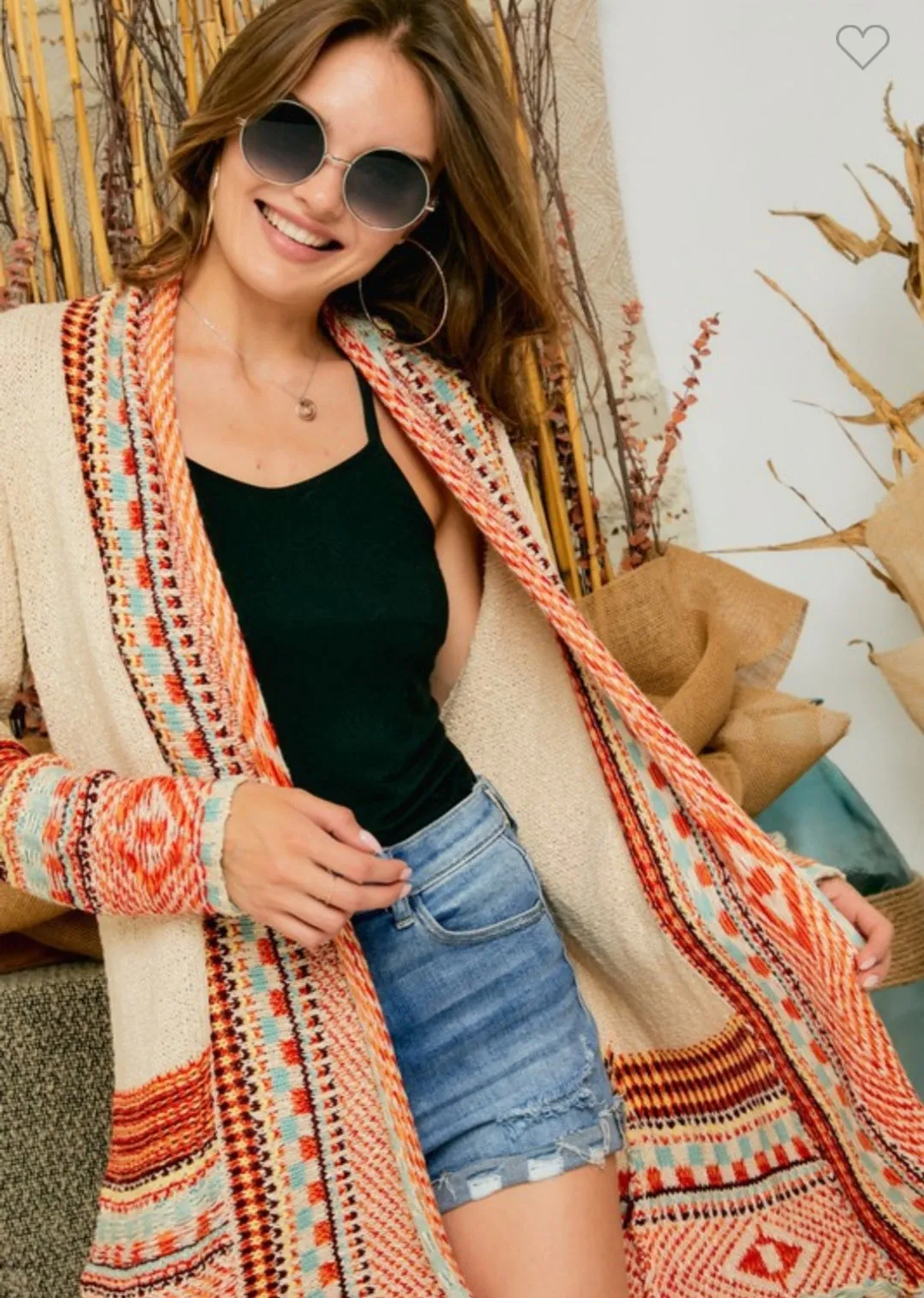 Fringe Hem Sweater Cardigan