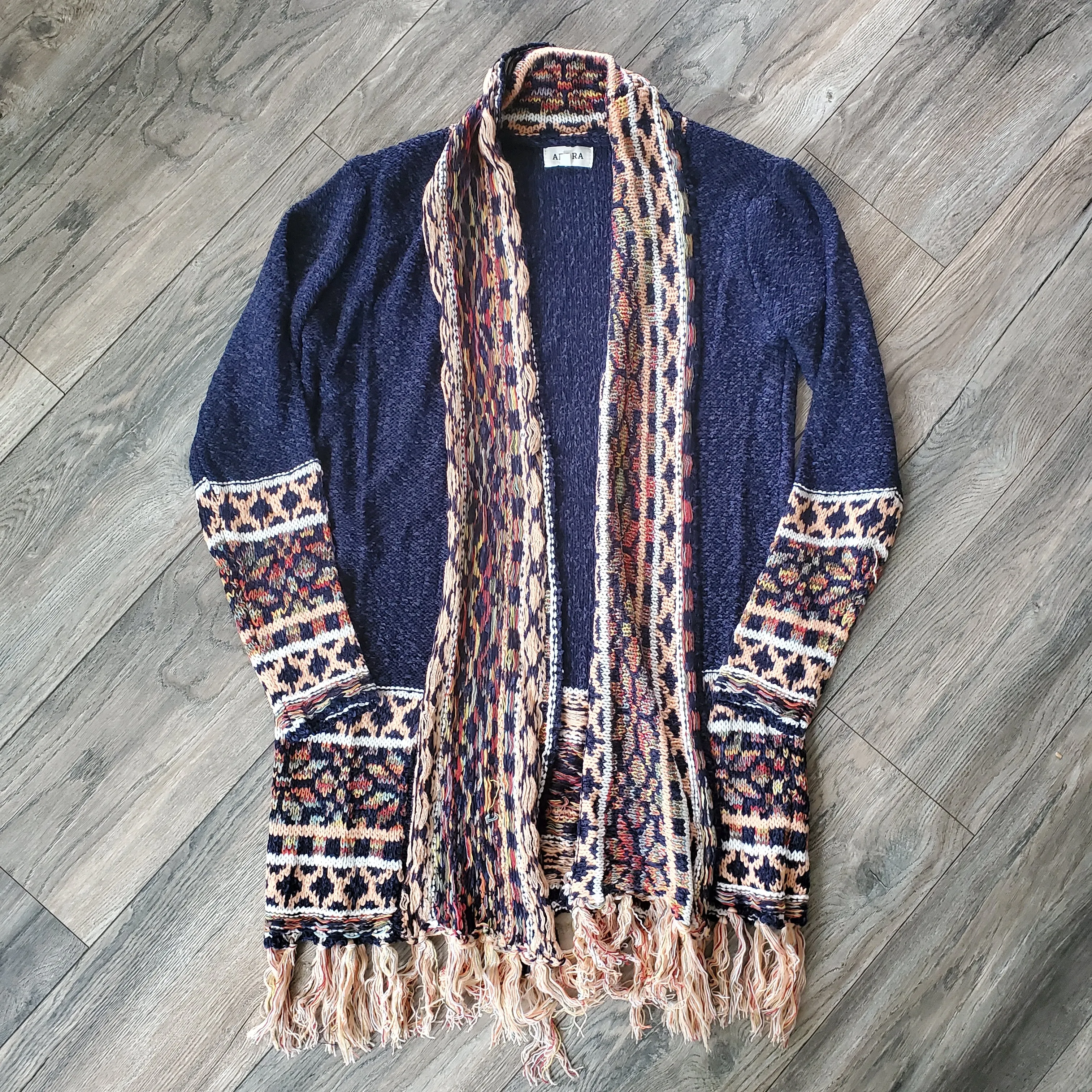 Fringe Hem Sweater Cardigan