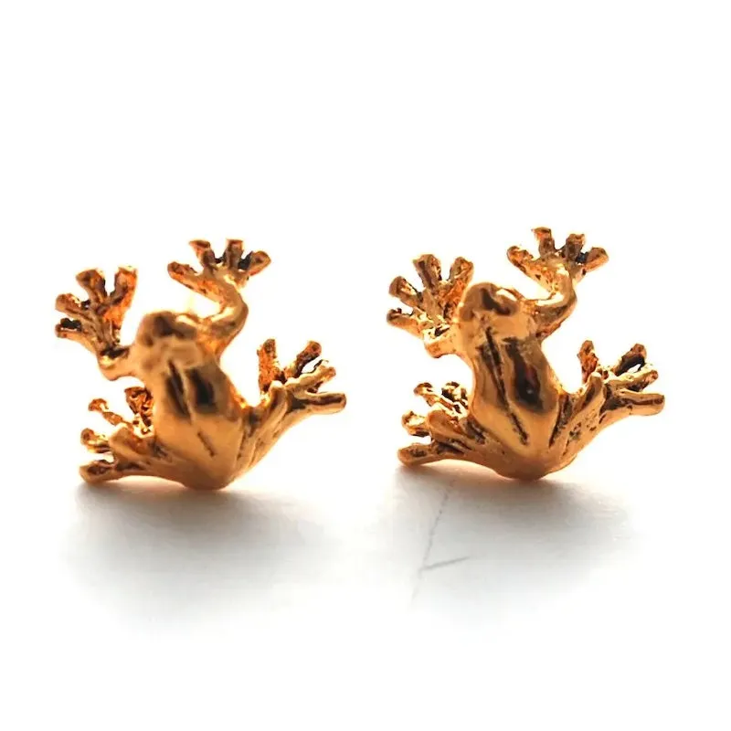 Frog Earrings in Gold Fill