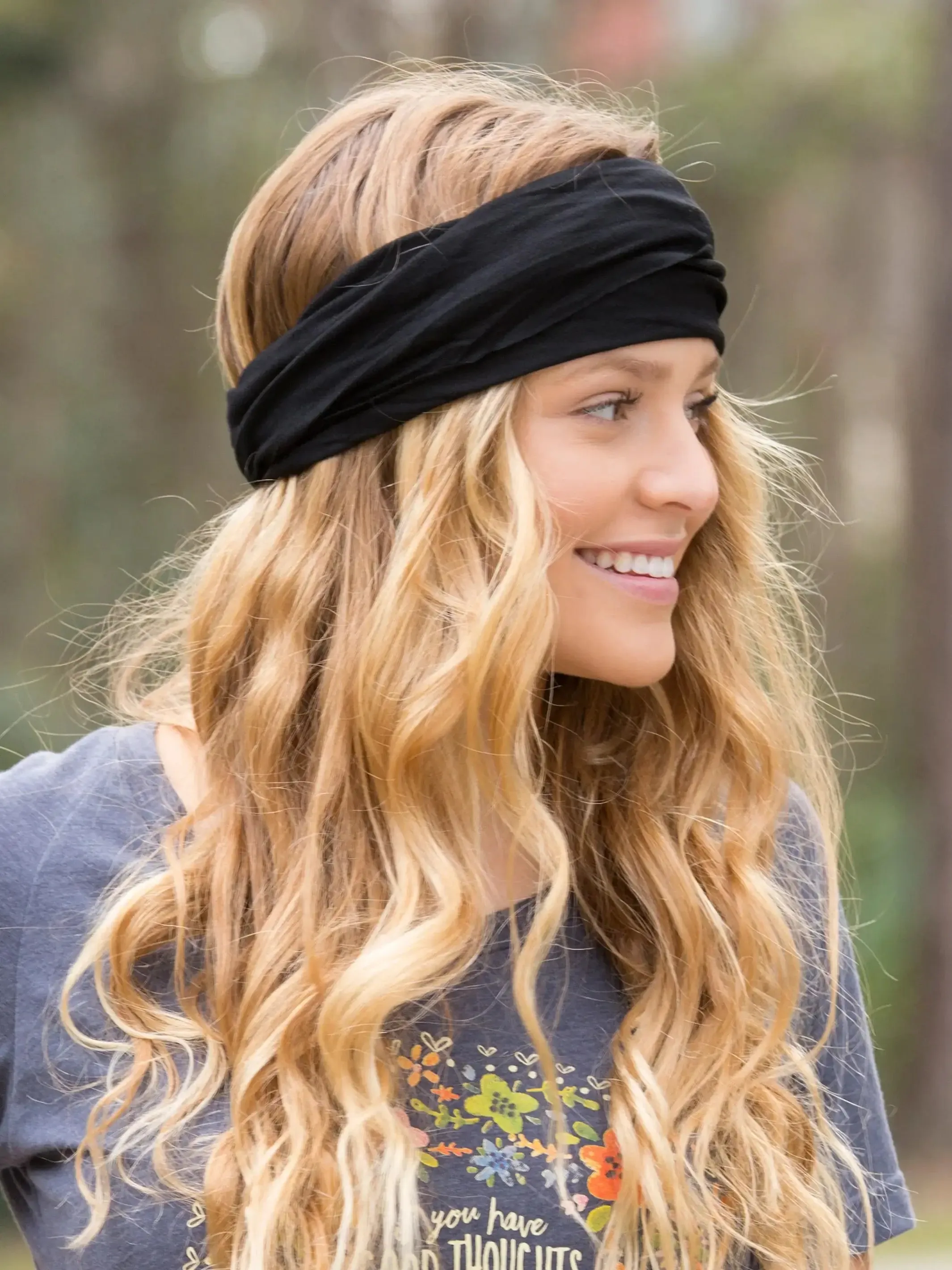 FULL BOHO BANDEAU HEADBAND - BLACK