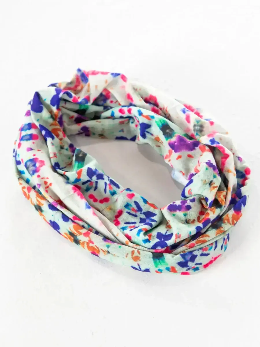 FULL BOHO BANDEAU HEADBAND - DARK CREAM TIE-DYE