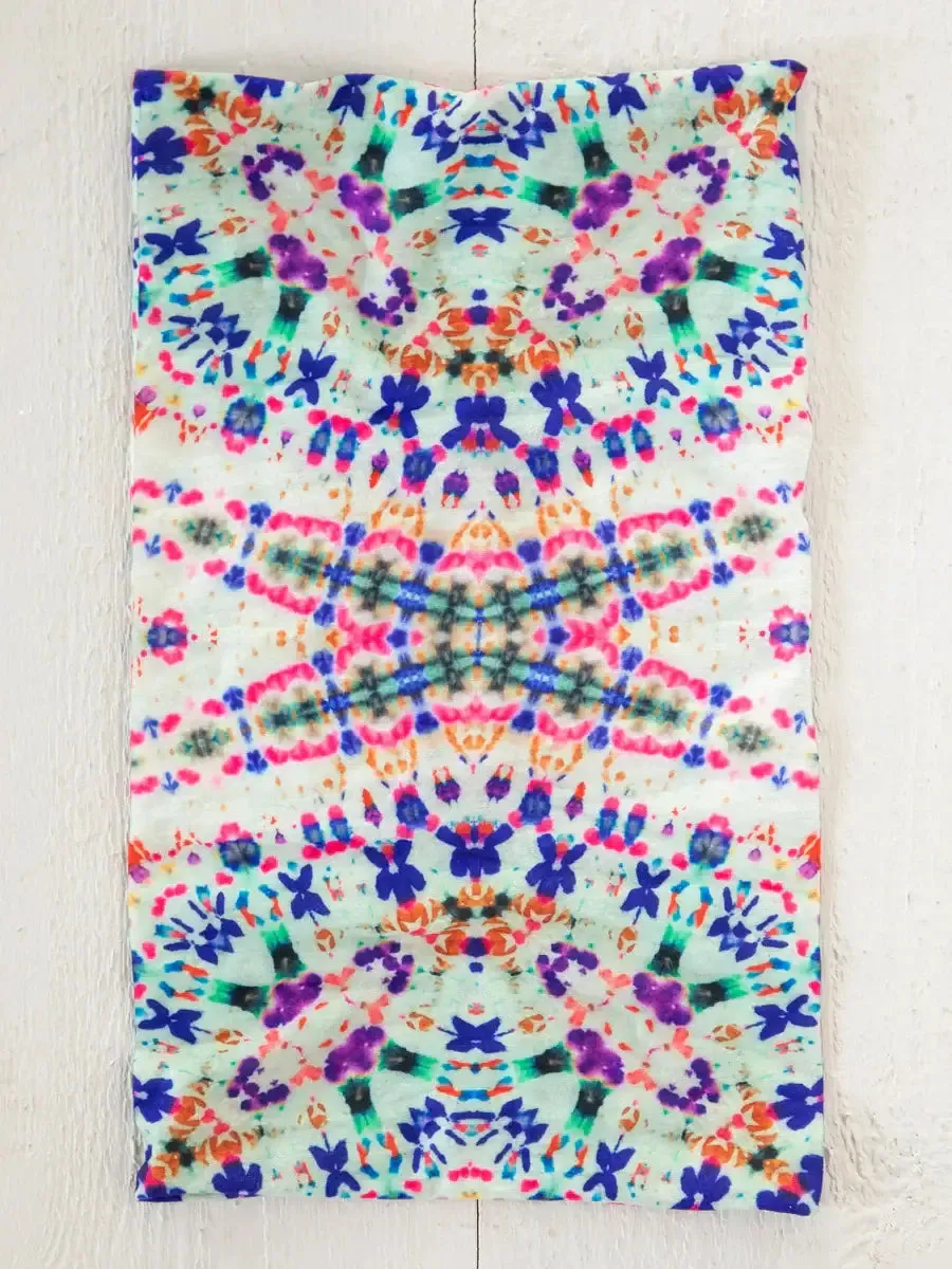 FULL BOHO BANDEAU HEADBAND - DARK CREAM TIE-DYE