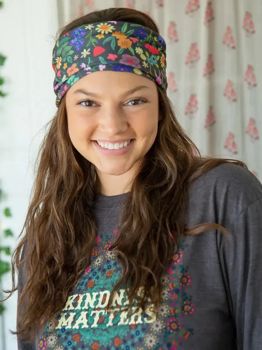 FULL BOHO BANDEAU HEADBAND - MULTI WILDFLOWERS