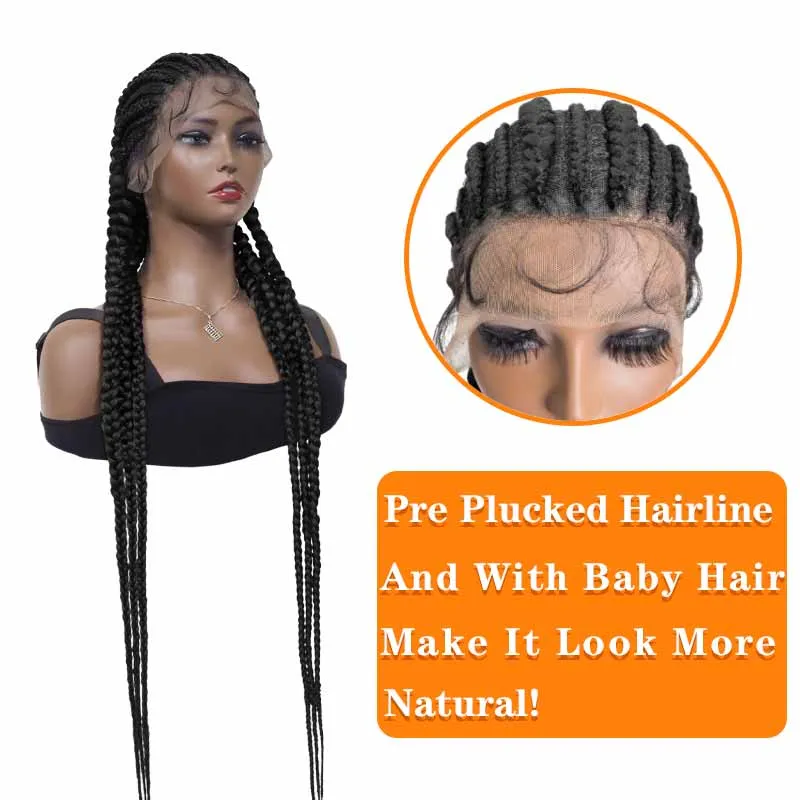 Full Lace Stitch Braided Wig Hand Braided Cornrow Wigs Lightweight